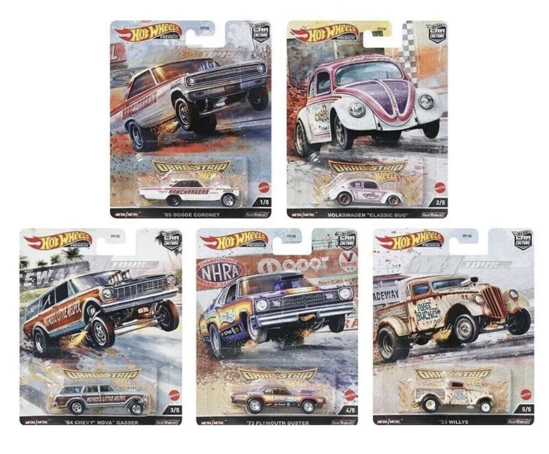 1/64 Hot Wheels PREMIUM 2023 CAR CULTURE - DRAG STRIP DEMONS Set of 5