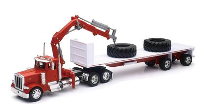 Peterbilt 379 Tractor with Spread-Axle Flatbed Trailer