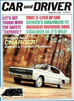 Dodge Charger 1966 "Car &amp; Driver Magazine, February 1966"