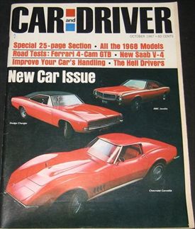 Dodge Charger 1968 "Car &amp; Driver Magazine, October 1967"